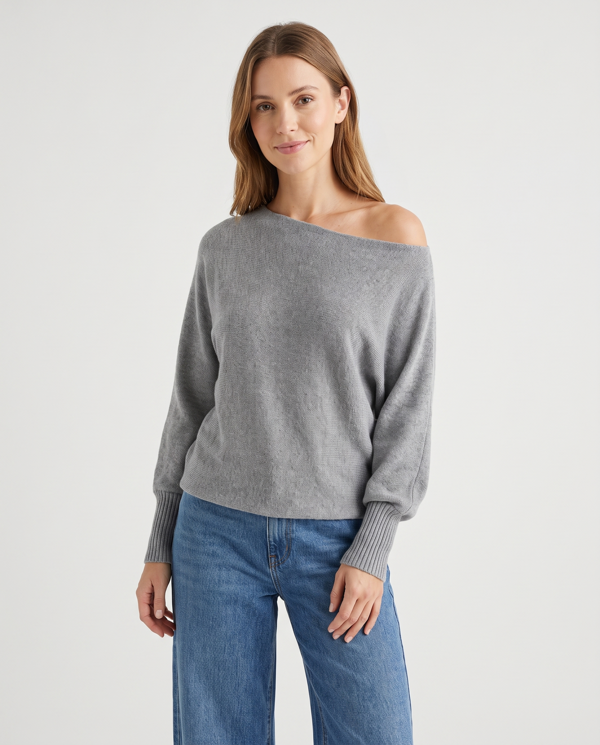 Astrid-Rose Asymmetric Sweater in Gray