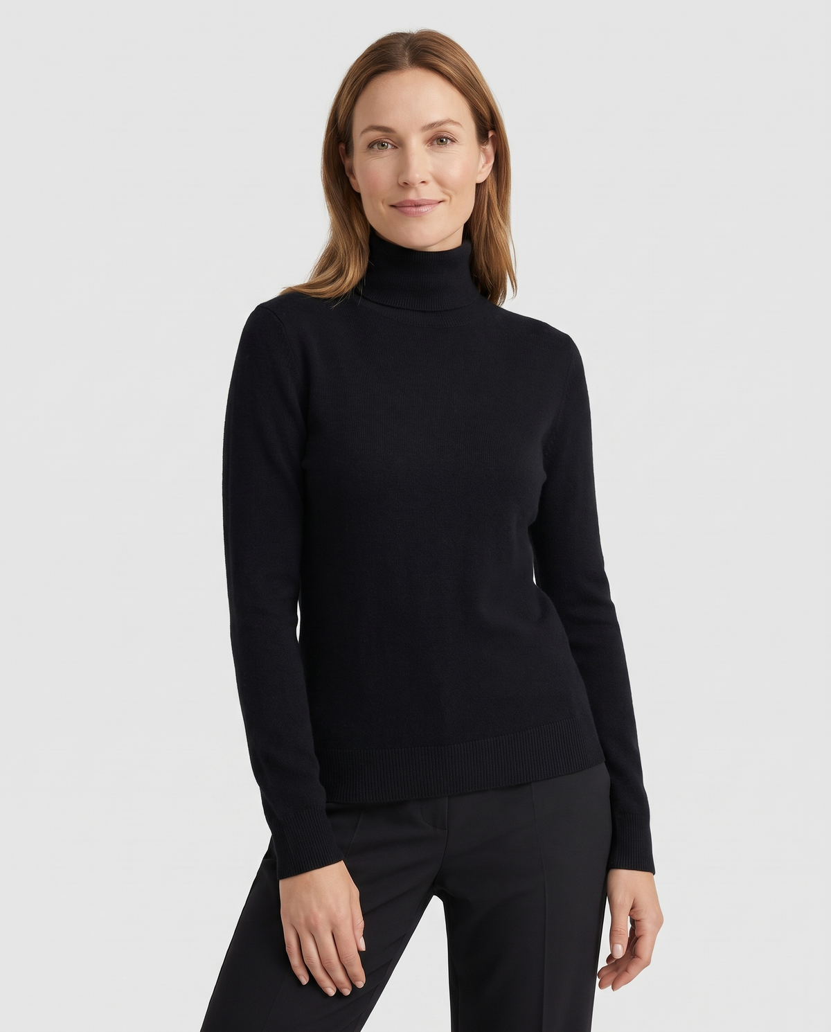 Camille Cashmere Turtleneck in Black