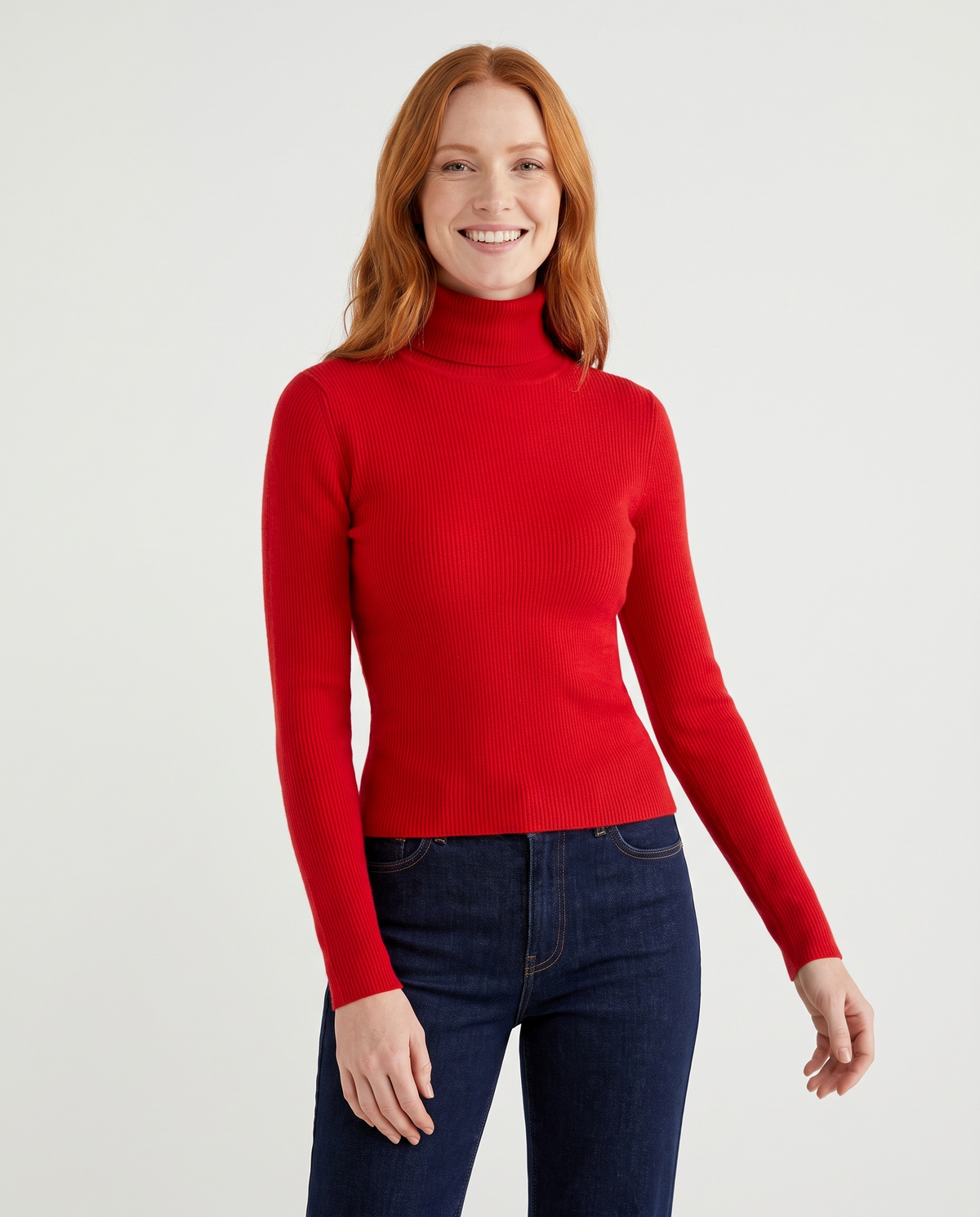 Camille Cashmere Turtleneck in Red