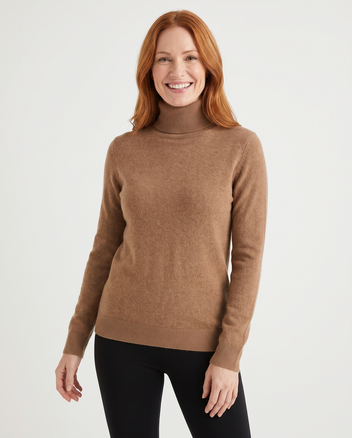 Elena Cashmere Turtleneck in Brown