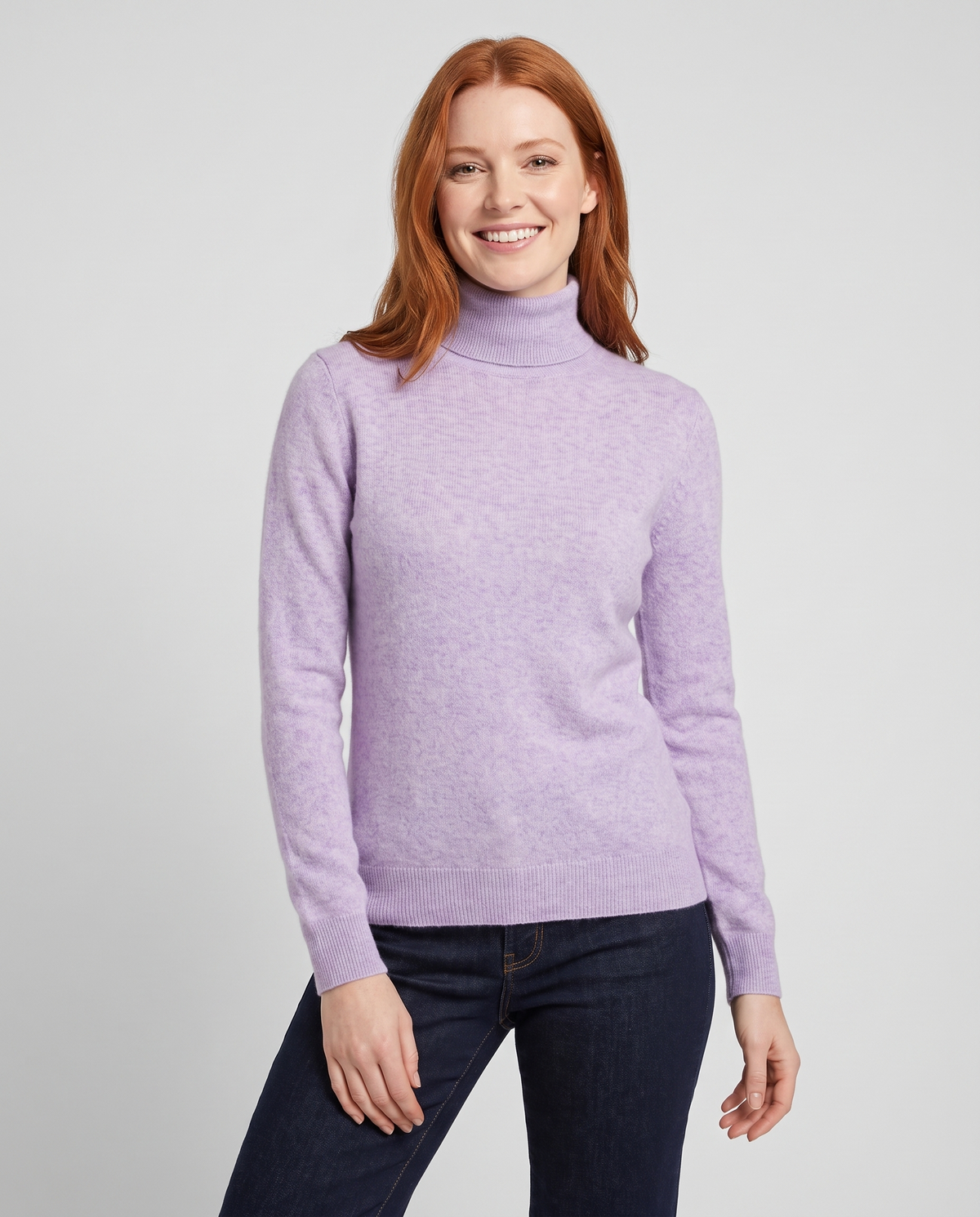 Elena Cashmere Turtleneck in Light Violet
