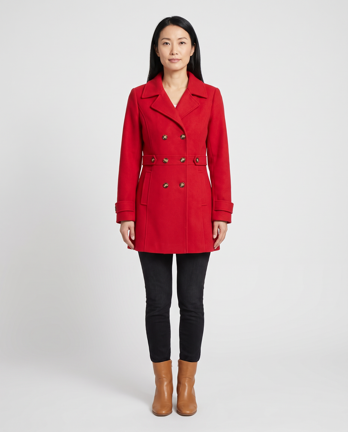 Flora Women's Trench Coat - Bright Red