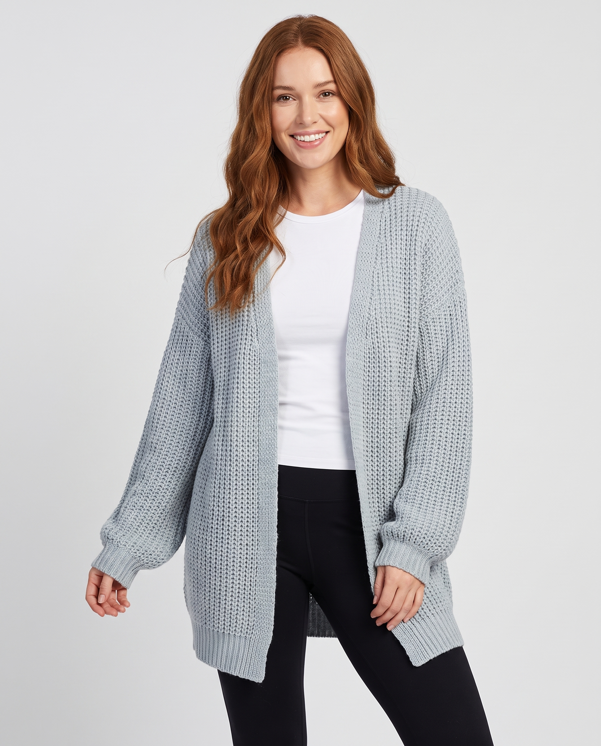 Harriet Women's Chunky Knit Cardigan in Grey