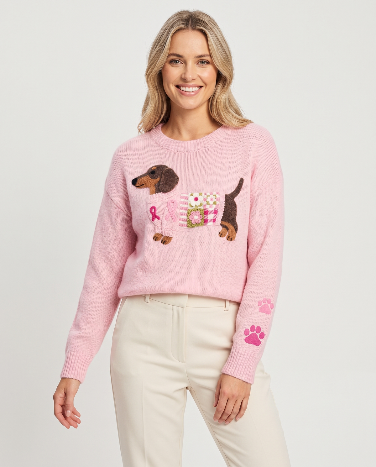 Hattie Women's Knitted Jumper in Pink