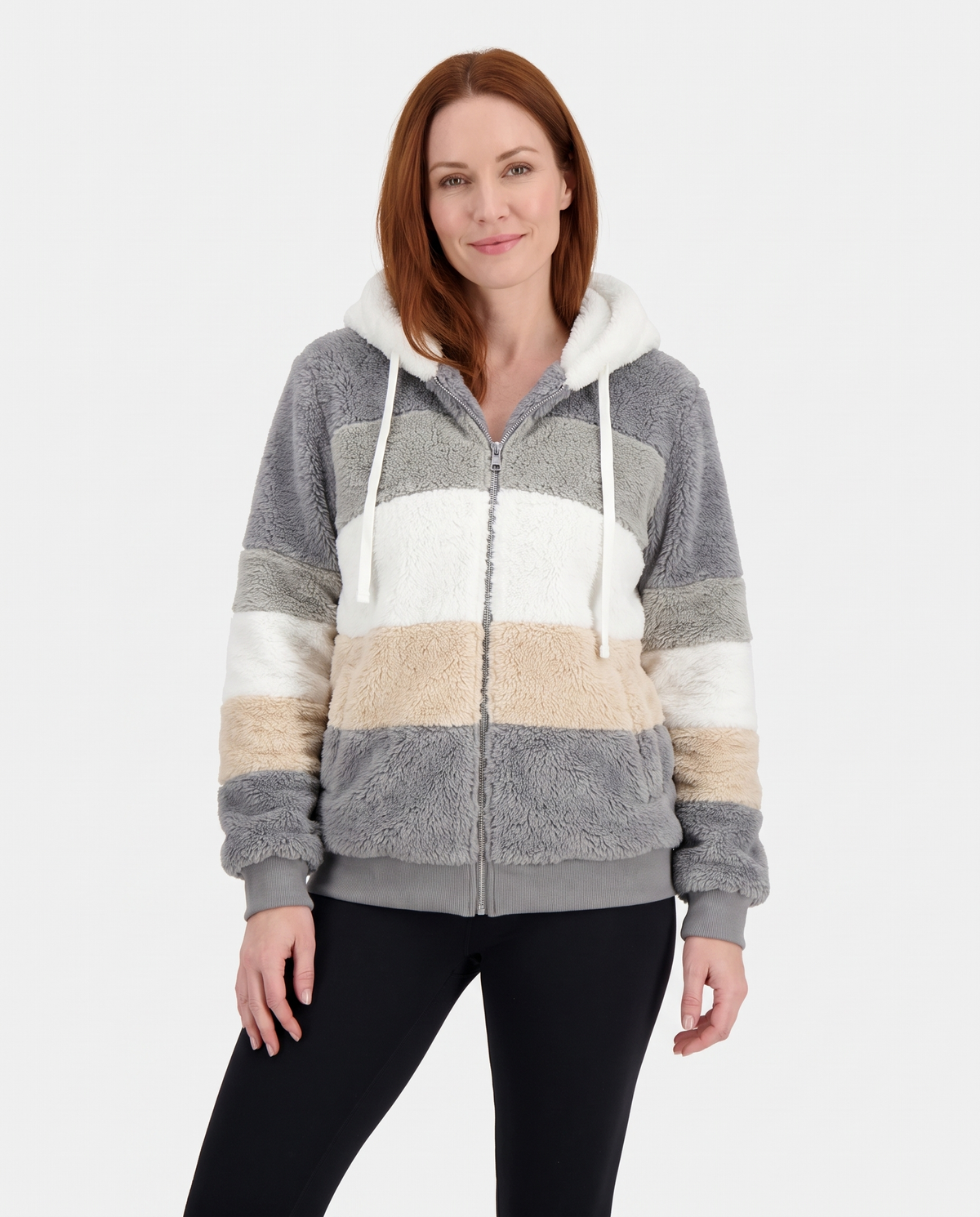 Iona Women's Faux Fur Jacket in Grey