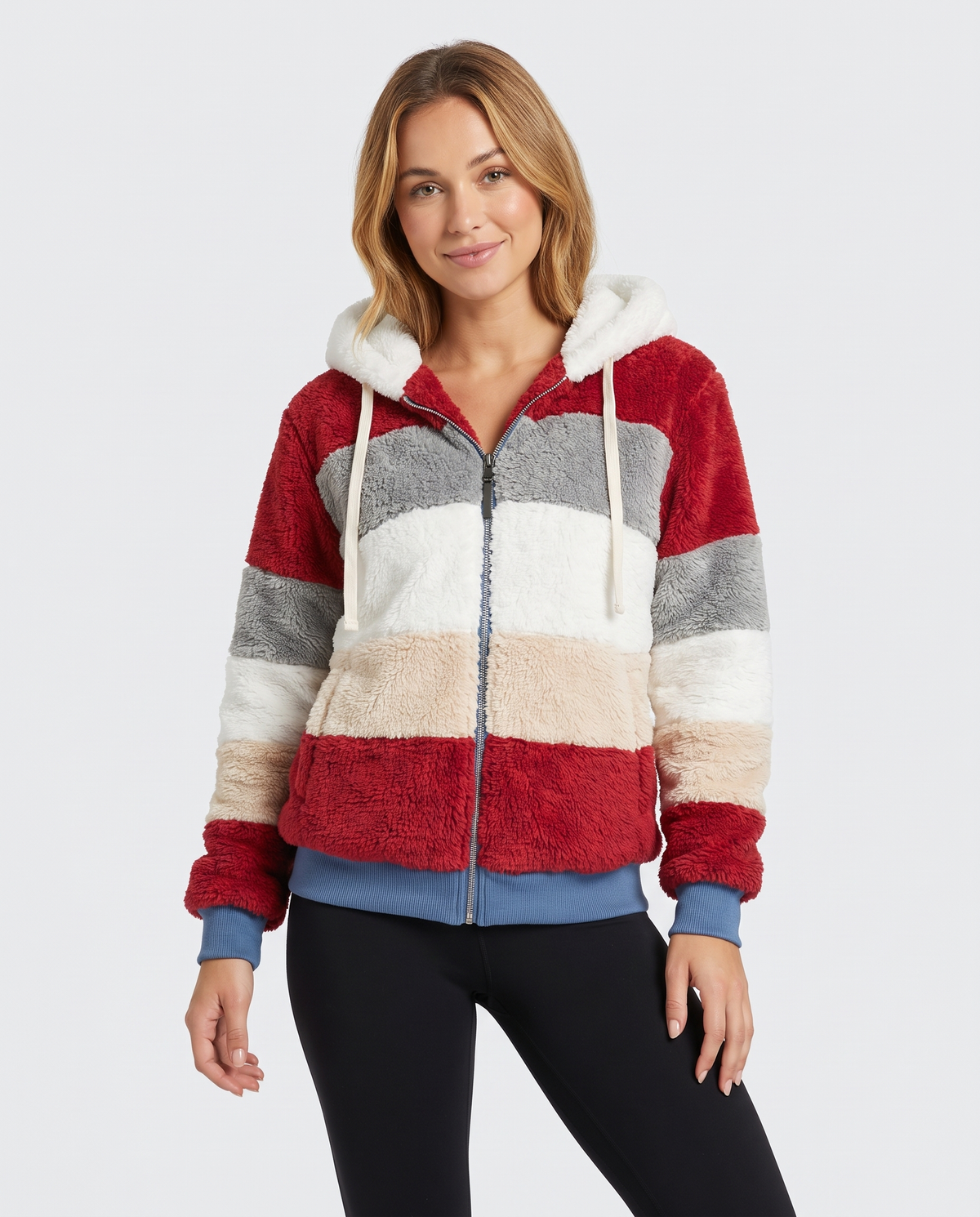 Iona Women's Faux Fur Jacket in Red