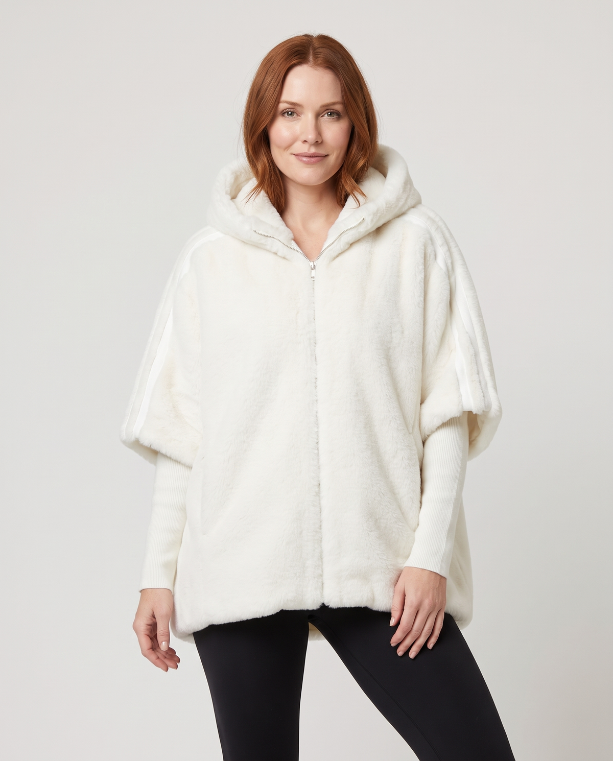 Jade Women's Hooded Faux Fur Jacket in White