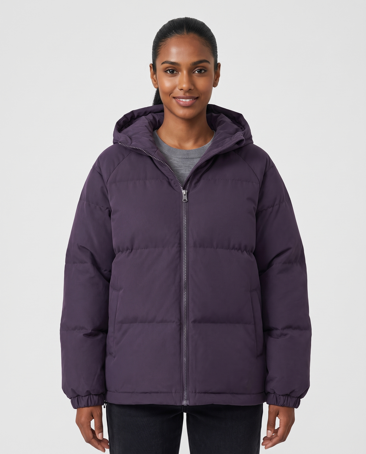 Lucy Women's Quilted Puffer Jacket - Purple