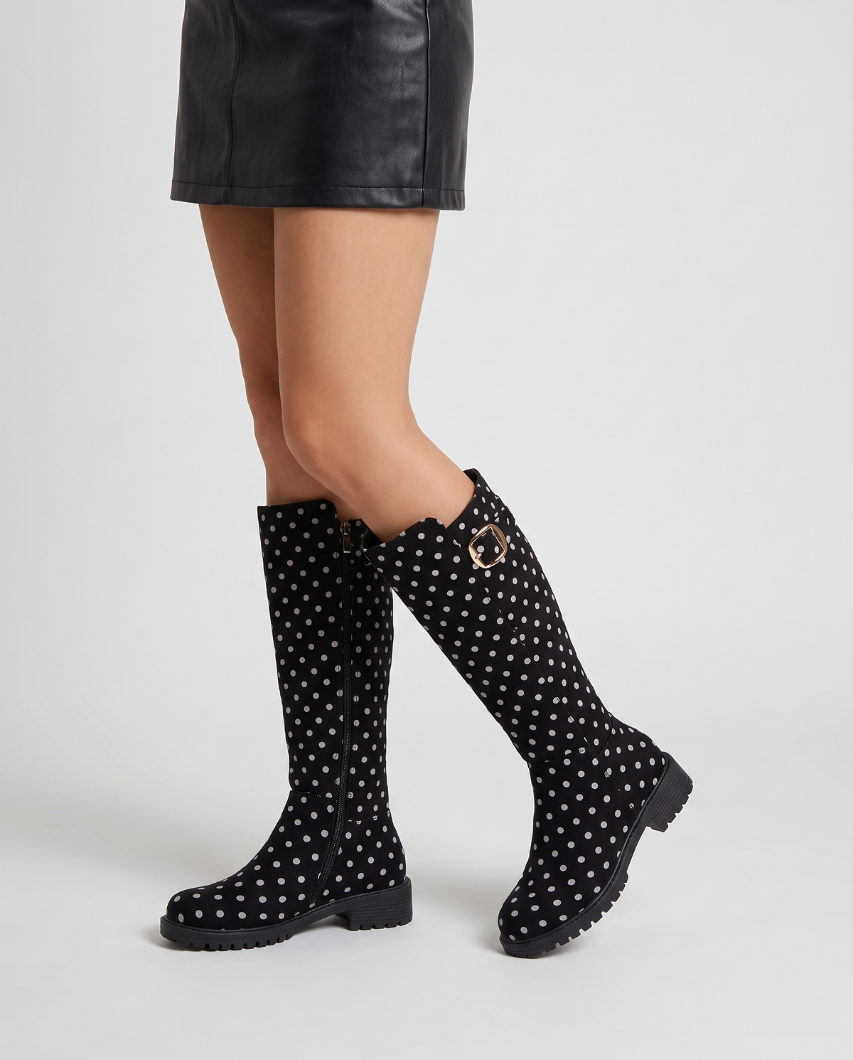 Romilly Women's Rubber Knee High Boots - Black