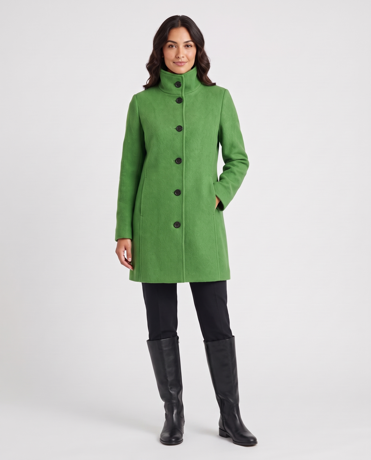 Rosie Women's Wool Winter Coat - Green