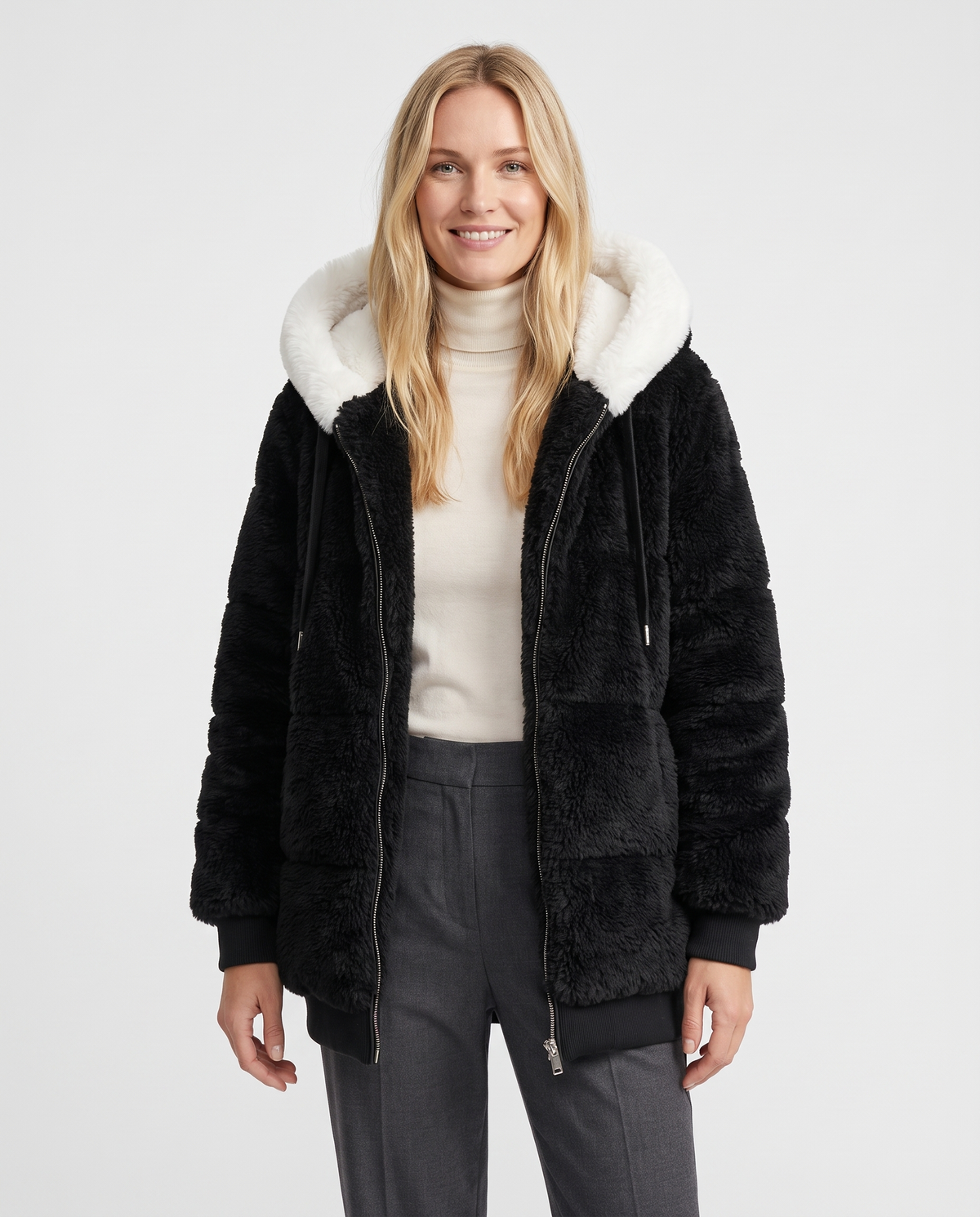 Sofia Women's Tailored Quilted Puffer Jacket - Black