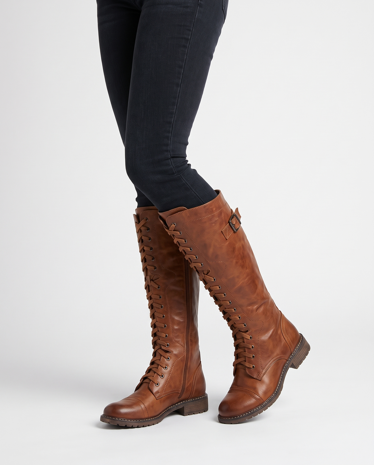 Wren Women's Leather Knee High Boots - Brown
