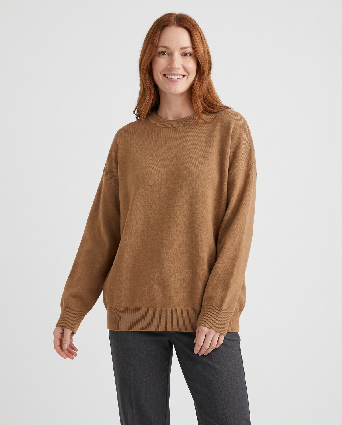 Agnes Women's Oversized Knitted Jumper in Brown