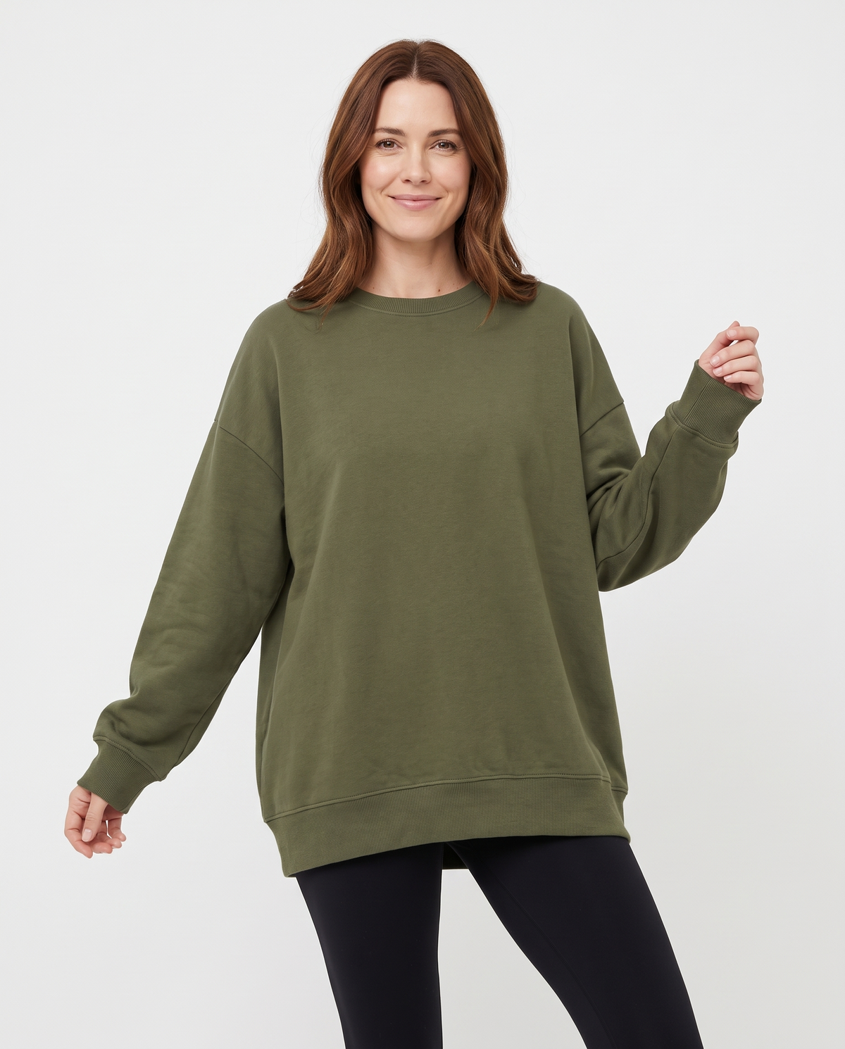 Agnes Women's Oversized Knitted Jumper in Olive Green