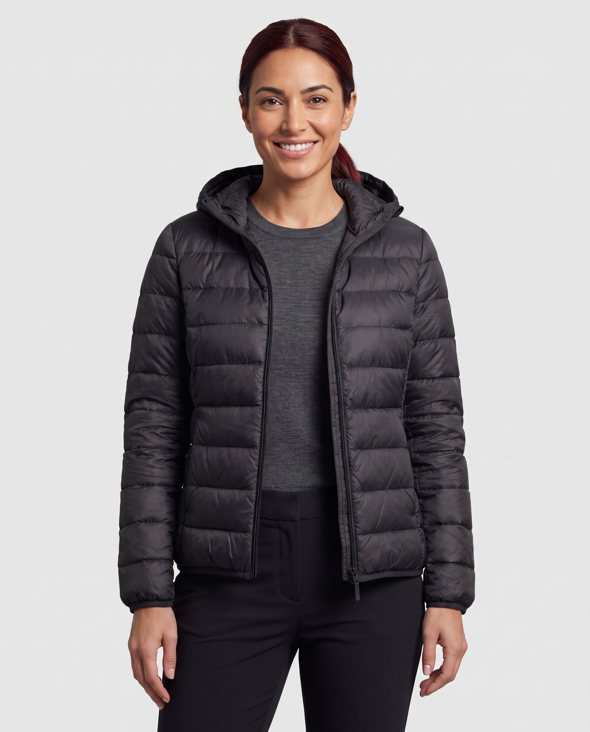 Alice Women's Nylon Quilted Puffer Jacket - Black