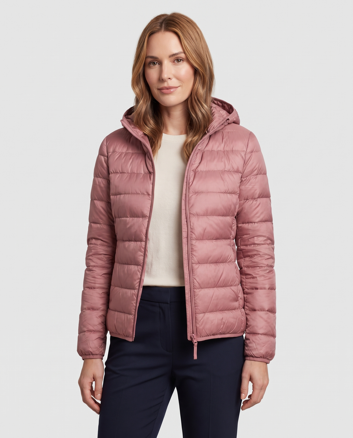 Alice Women's Nylon Quilted Puffer Jacket - Rose