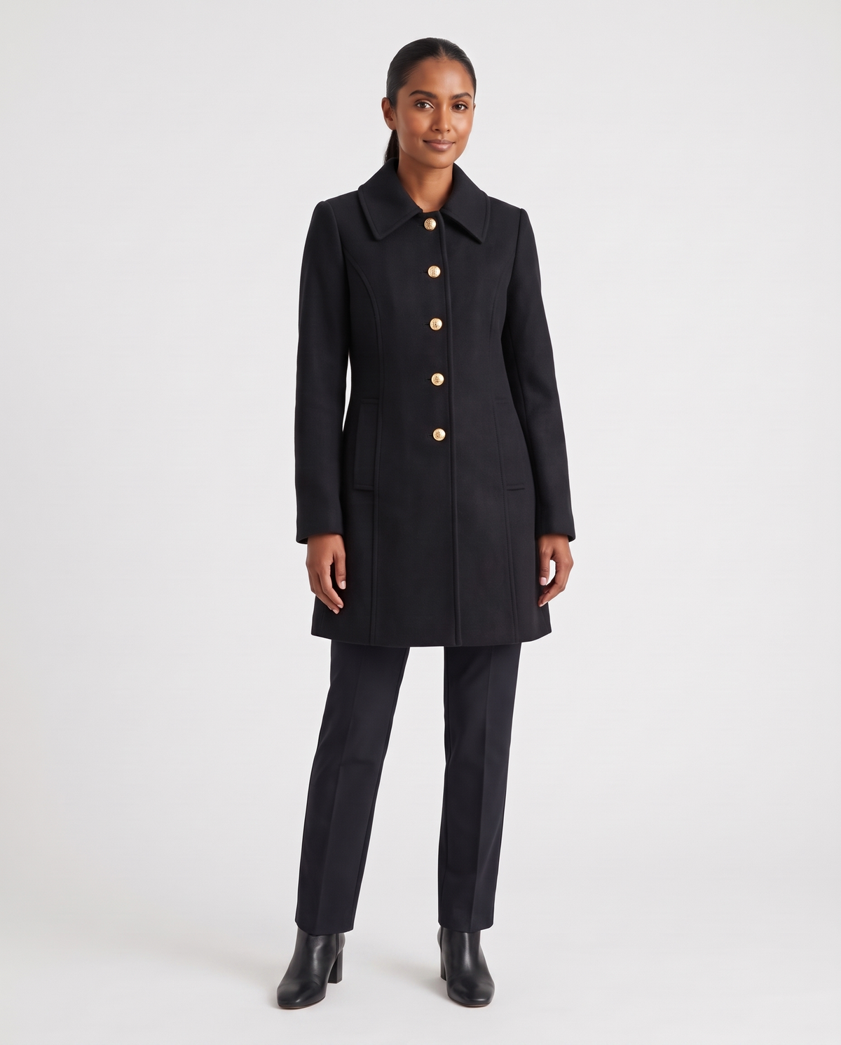 Amelia Women's Wool Winter Coat - Black