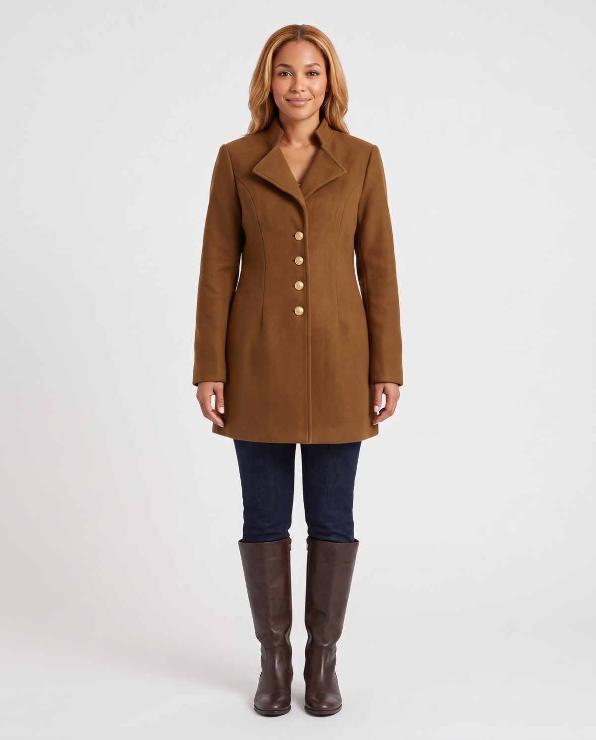 Amelia Women's Wool Winter Coat - Brown