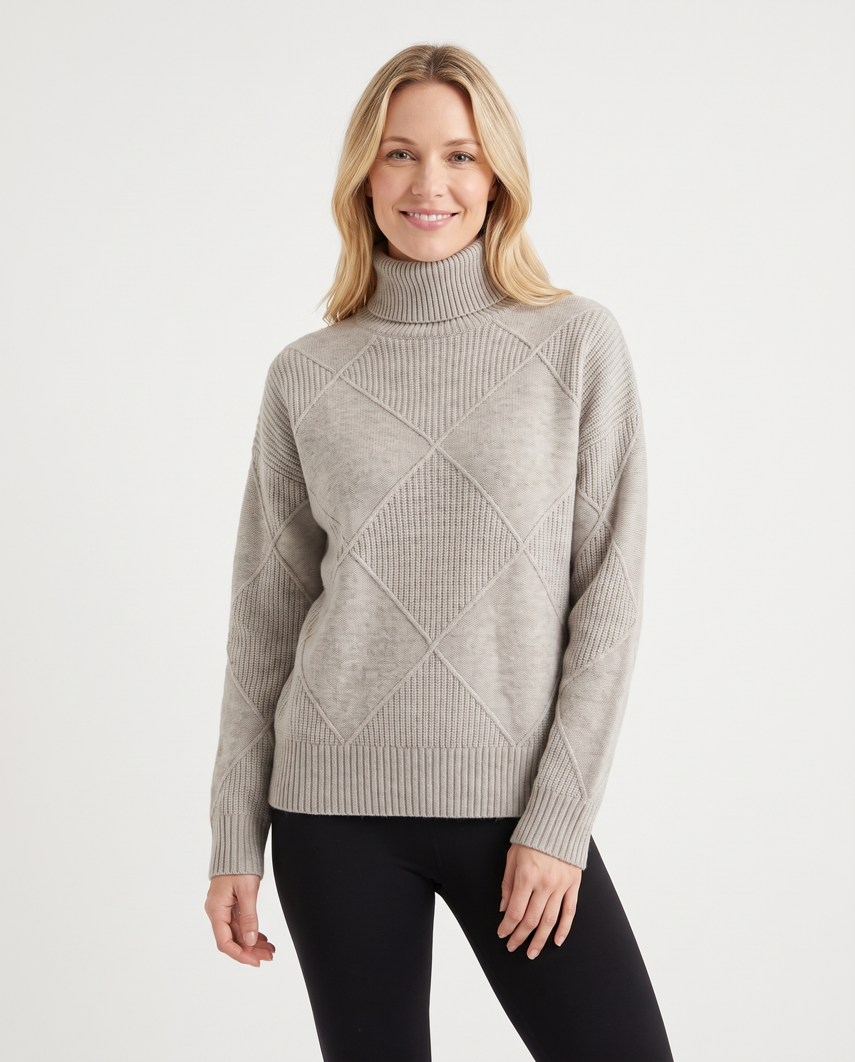 Angela - Roll Neck Jumper in Grey
