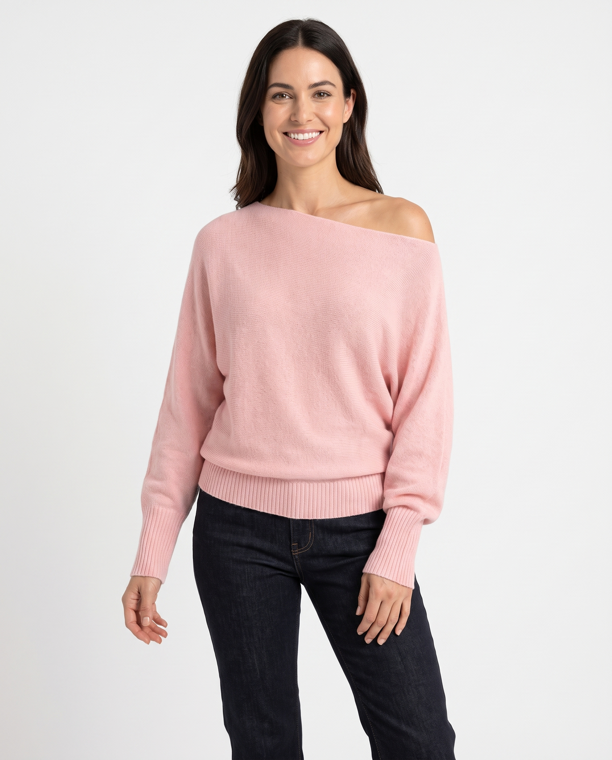 Astrid-Rose Asymmetric Sweater in Pink
