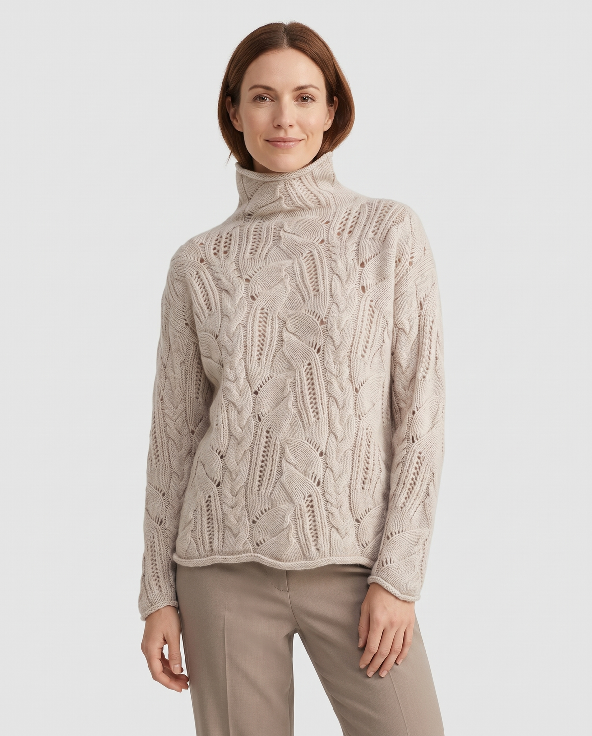 Aurora Cashmere Sweater in Beige