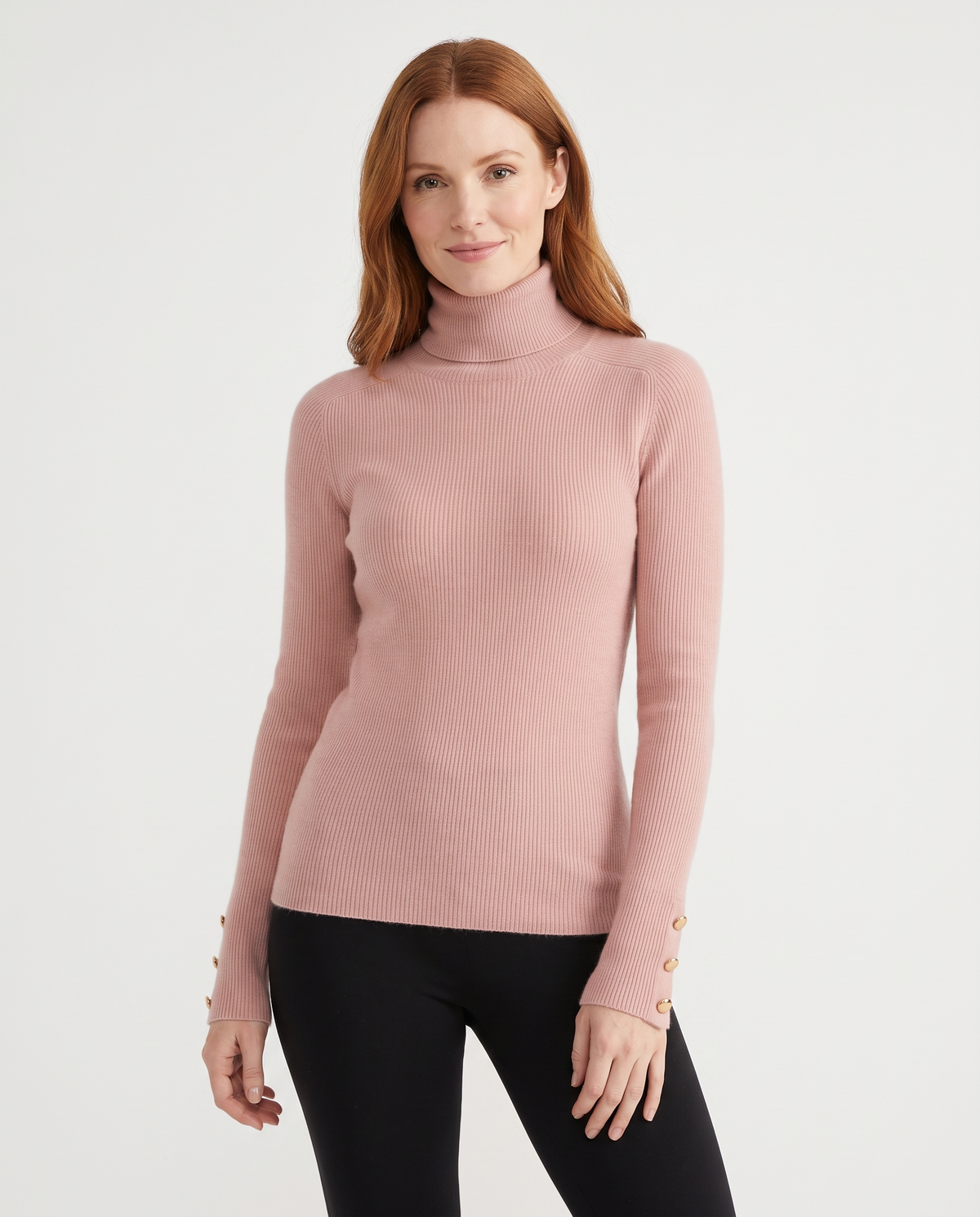Camille Cashmere Turtleneck in Pink