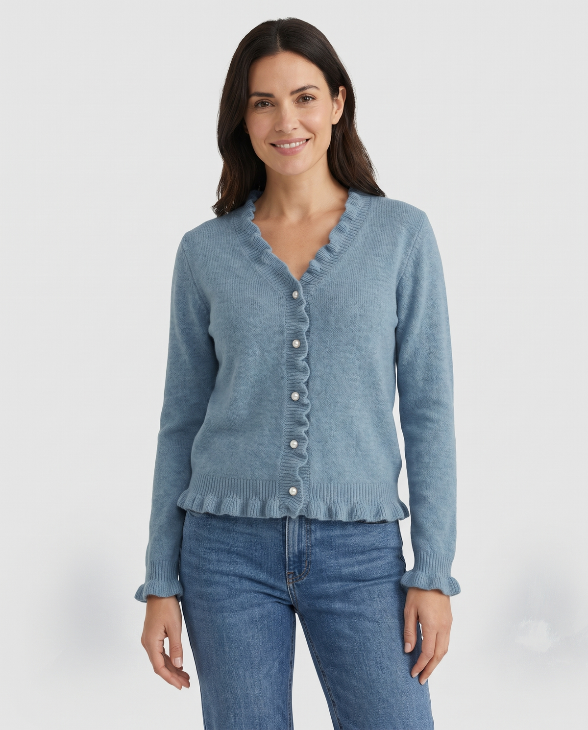 Clara Women's Knitted Cardigan - Blue