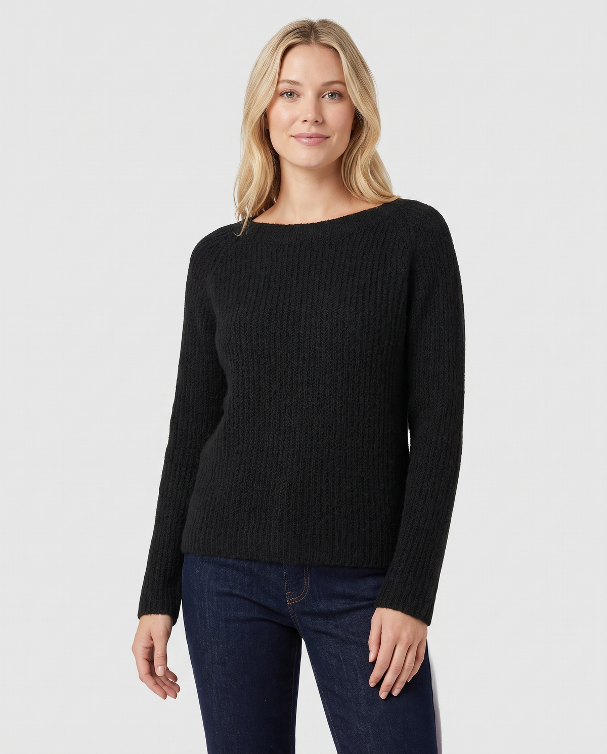 Cora Women's Knitted Wool Jumper - Black
