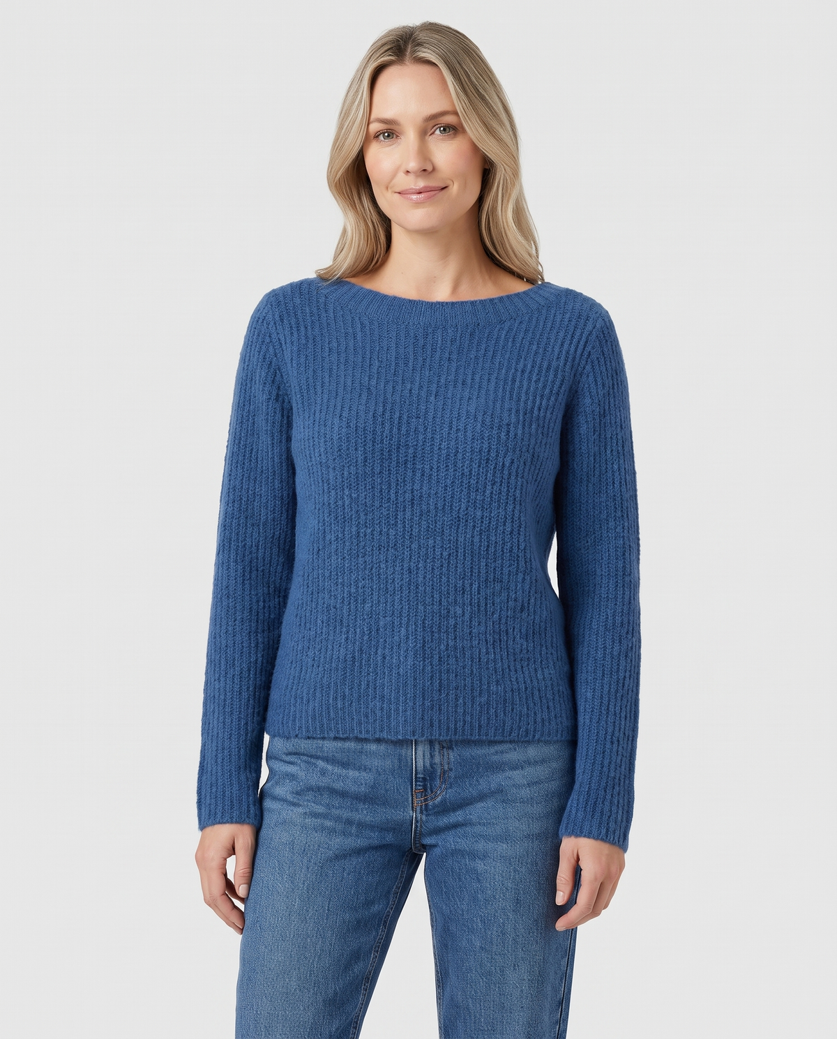 Cora Women's Knitted Wool Jumper - Blue