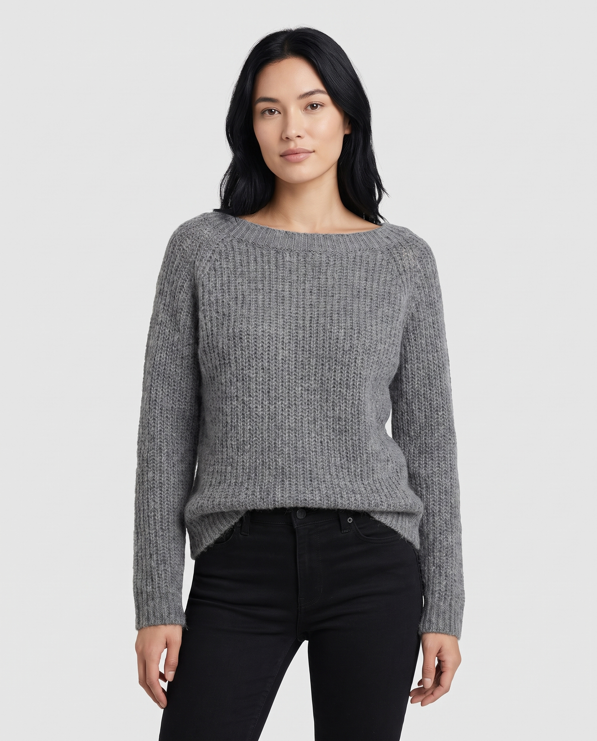 Cora Women's Knitted Wool Jumper - Grey