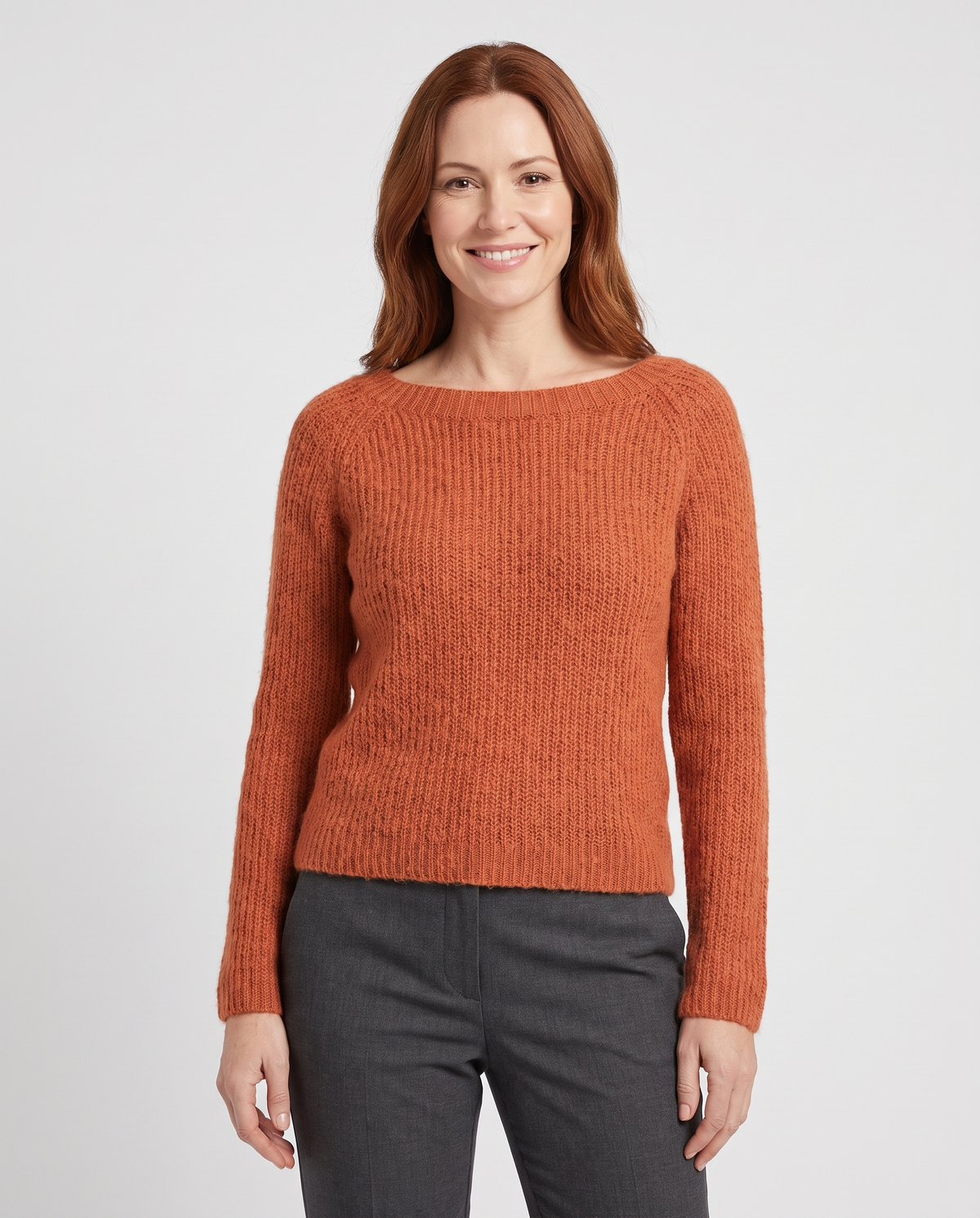 Cora Women's Knitted Wool Jumper - Orange
