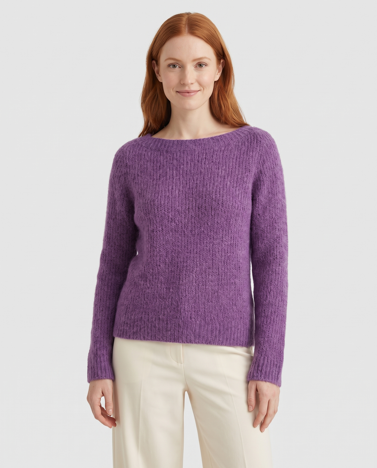 Cora Women's Knitted Wool Jumper - Purple
