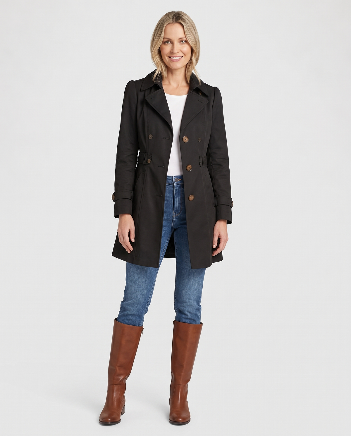 Edie Women's Trench Coat - Black