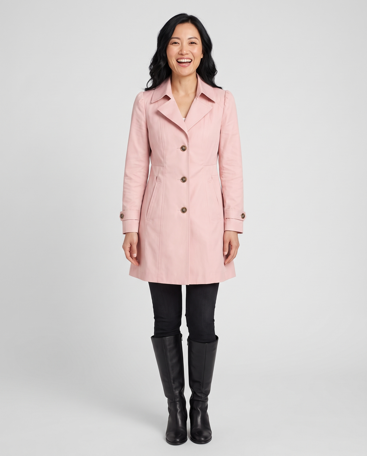 Edie Women's Trench Coat - Pink