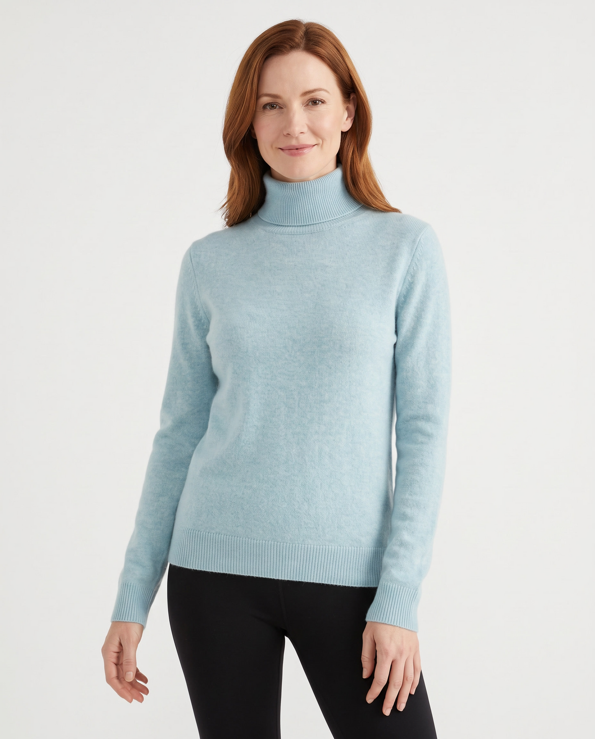 Elena Cashmere Turtleneck in Light Blue