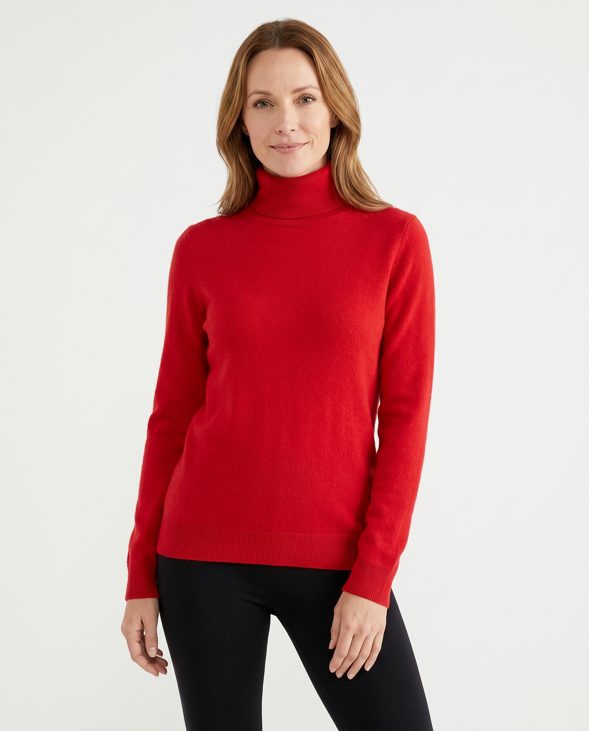 Elena Cashmere Turtleneck in Red