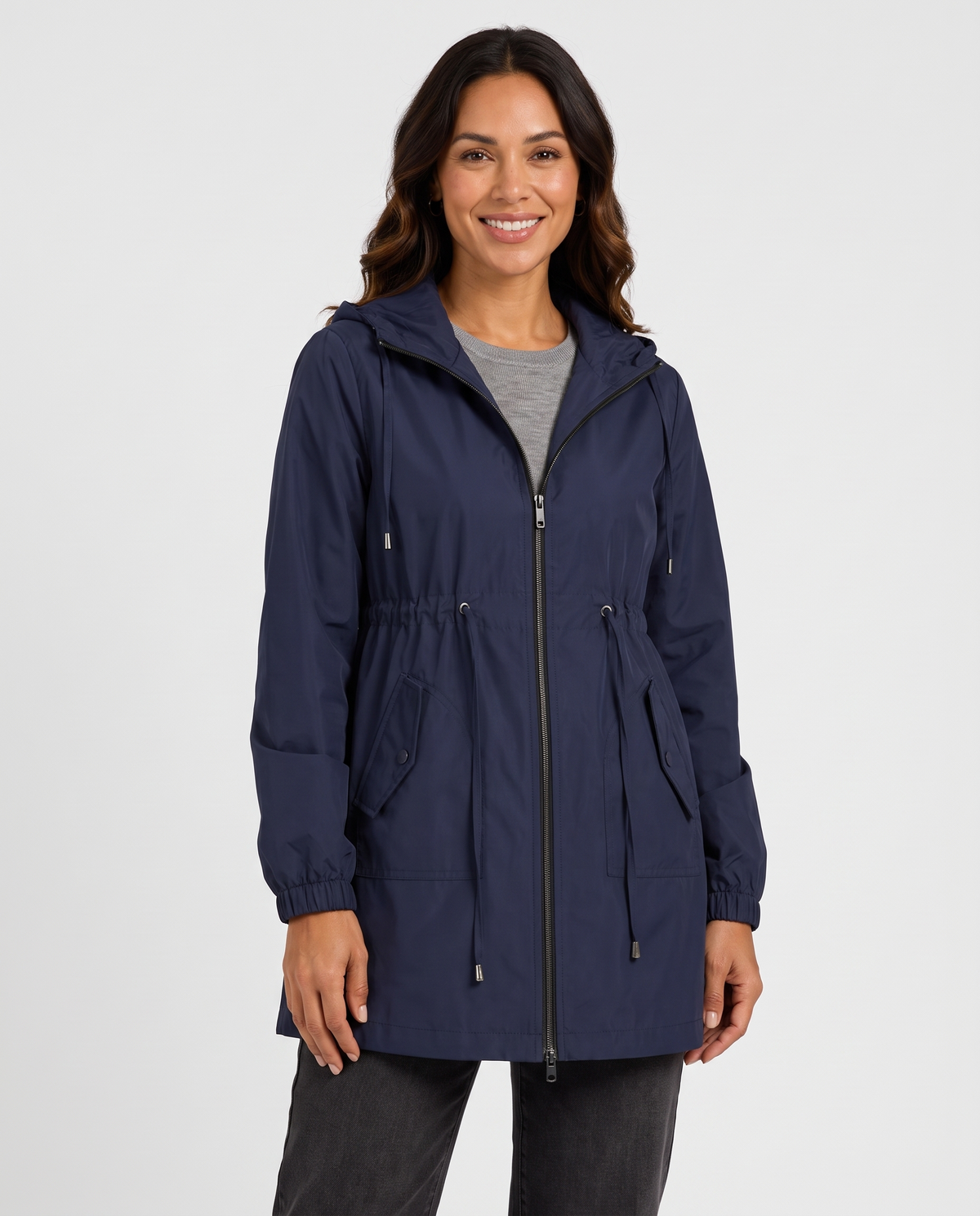 Emily Women's Rain Parka Waterproof Jacket - Navy
