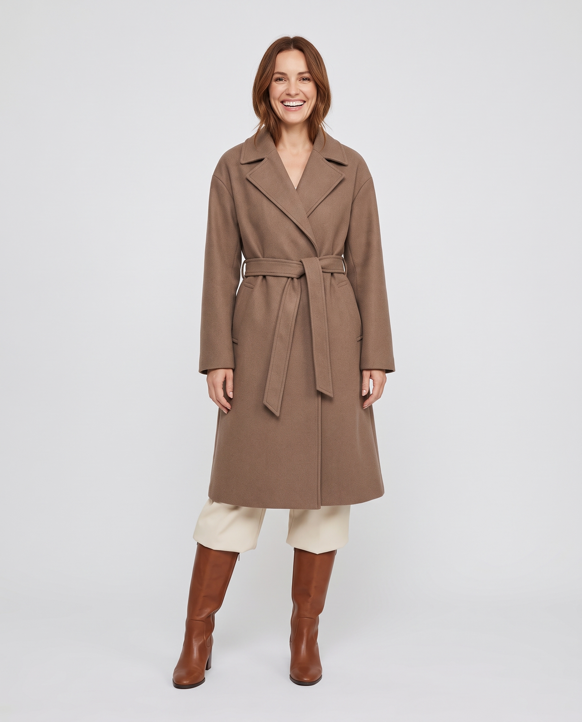 Etta Women's Long Trench Coat - Brown