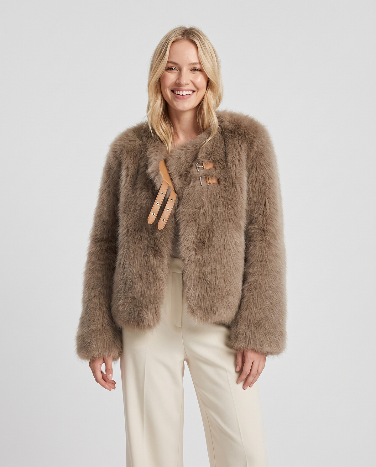 Fern Women's Faux Fur Jacket - Brown