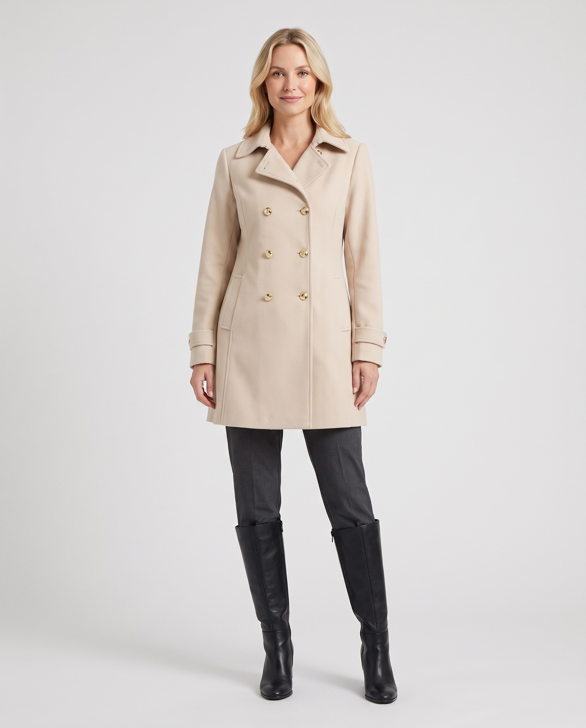 Flora Women's Trench Coat - Apricot
