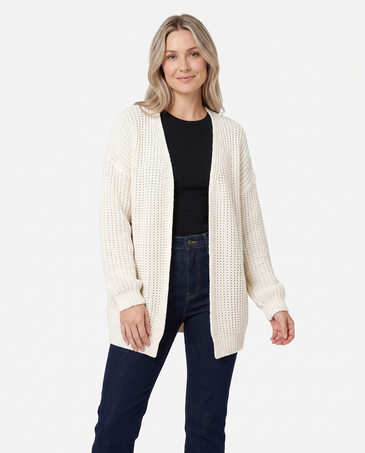 Harriet Women's Chunky Knit Cardigan in White