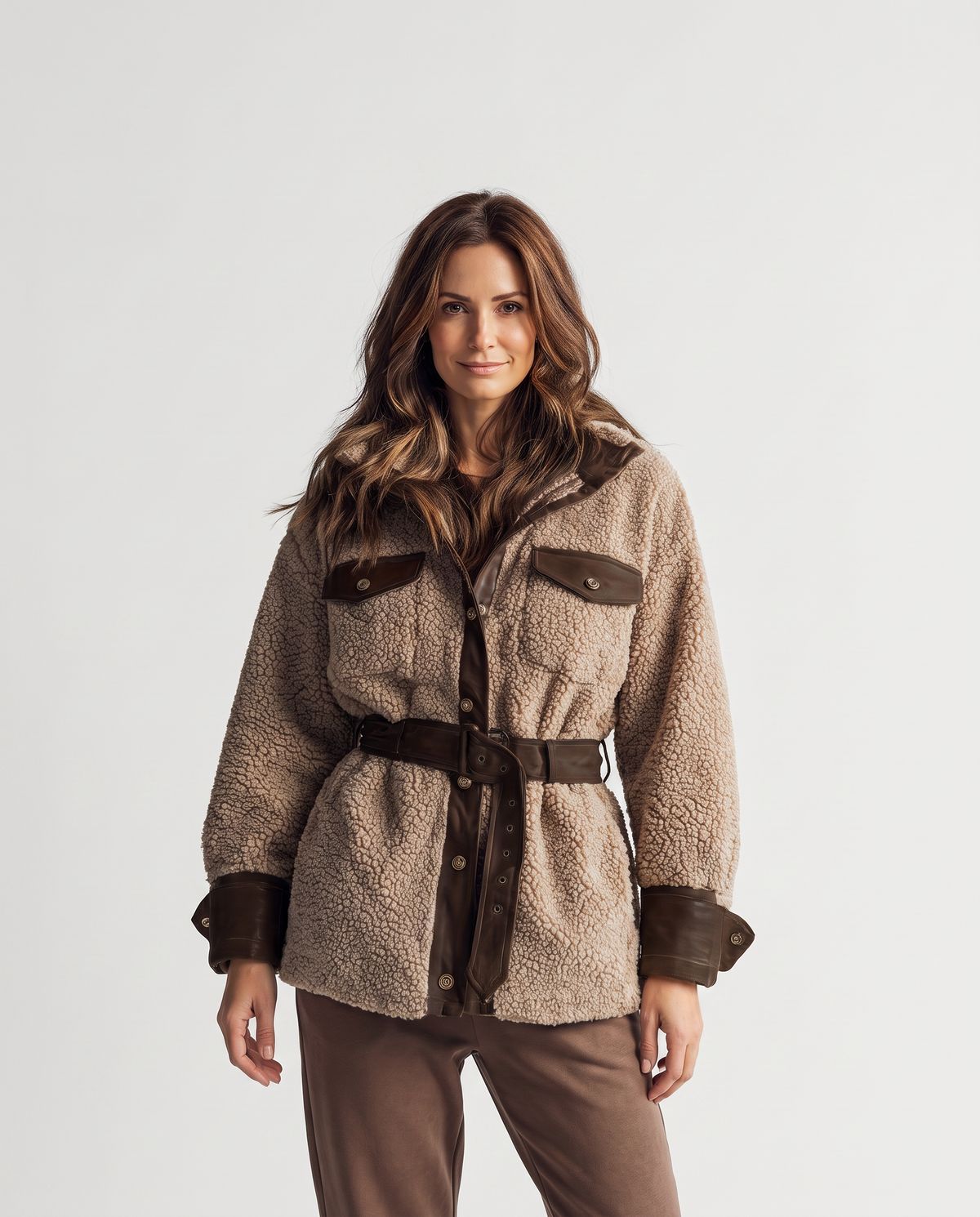 Hope Women's Faux Fur Jacket in Brown