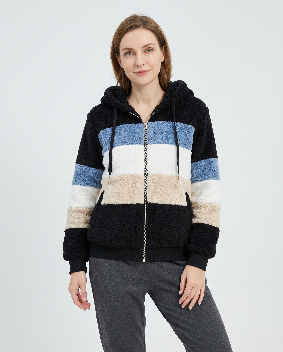 Iona Women's Faux Fur Jacket in Black