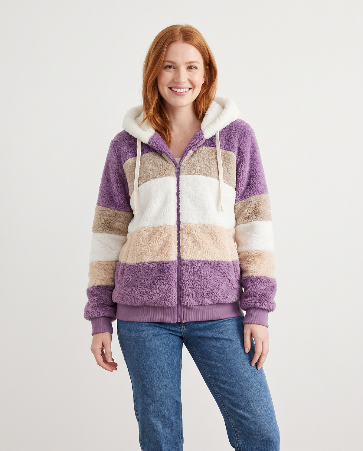 Iona Women's Faux Fur Jacket in Purple