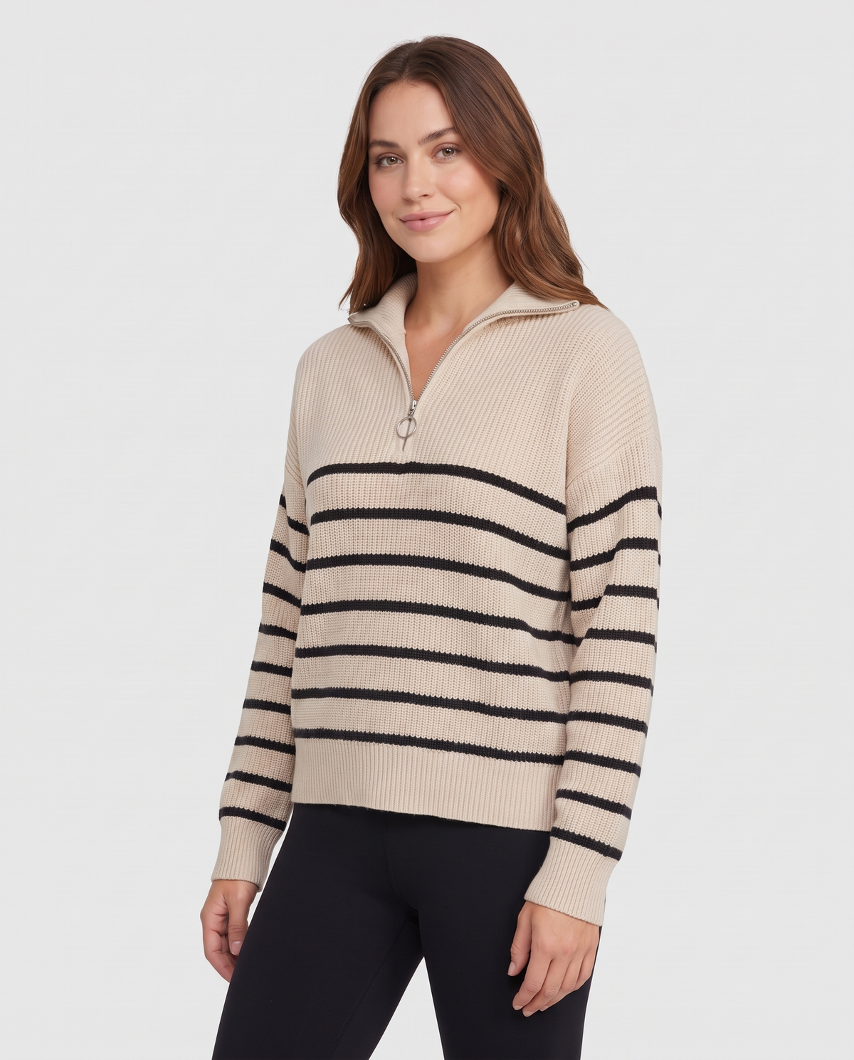 Lottie Women's Knitted Jumper - Beige - three quarter view