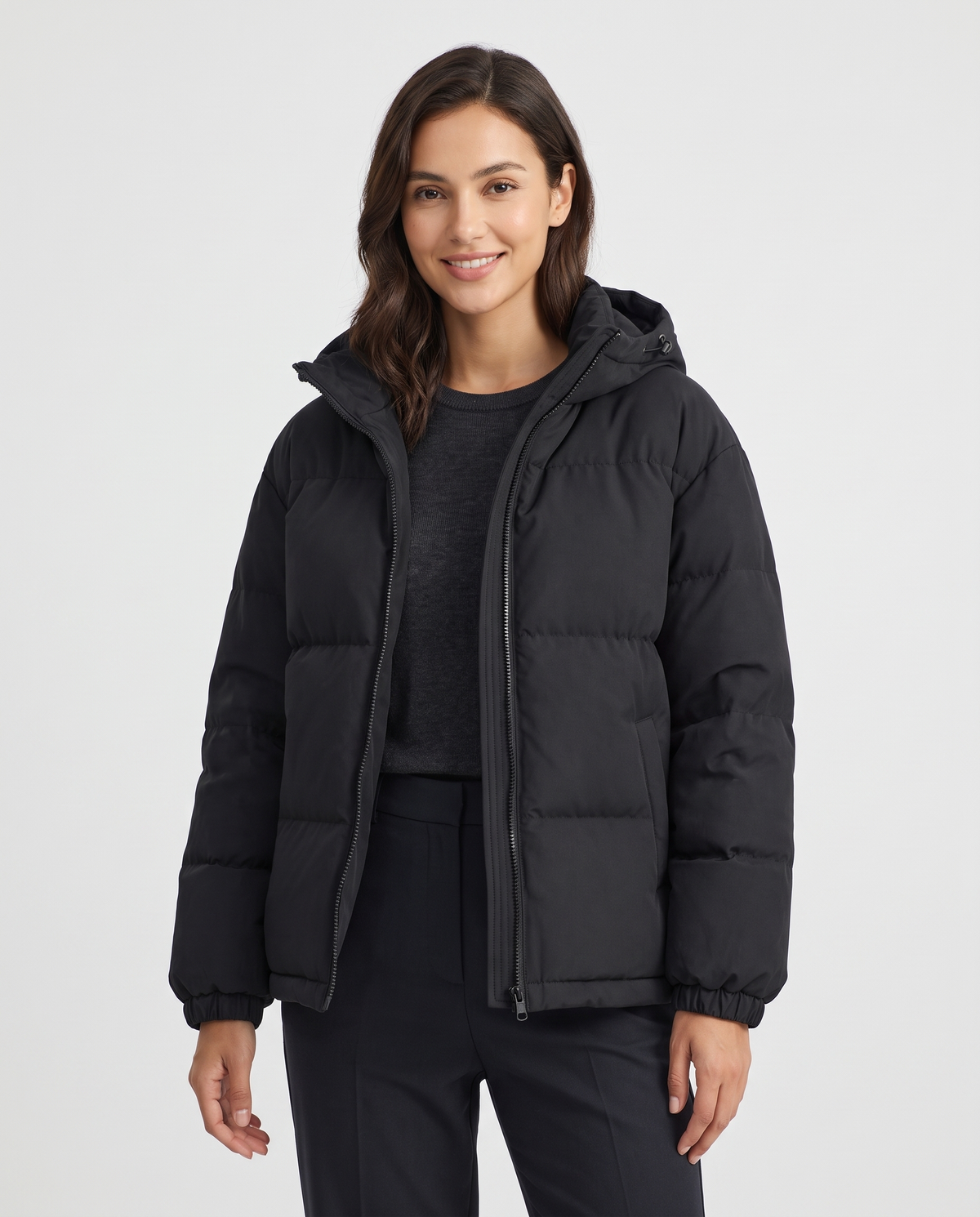 Lucy Women's Quilted Puffer Jacket - Black