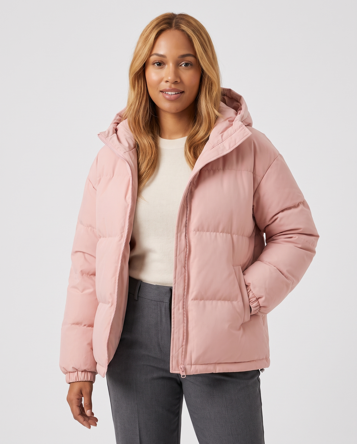 Lucy Women's Quilted Puffer Jacket - Pink