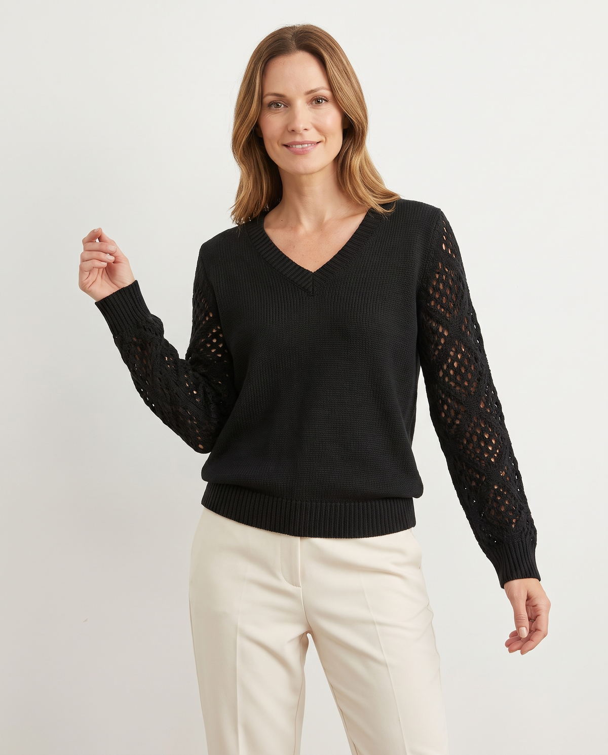 Lydia Women's Knitted Jumper in Black