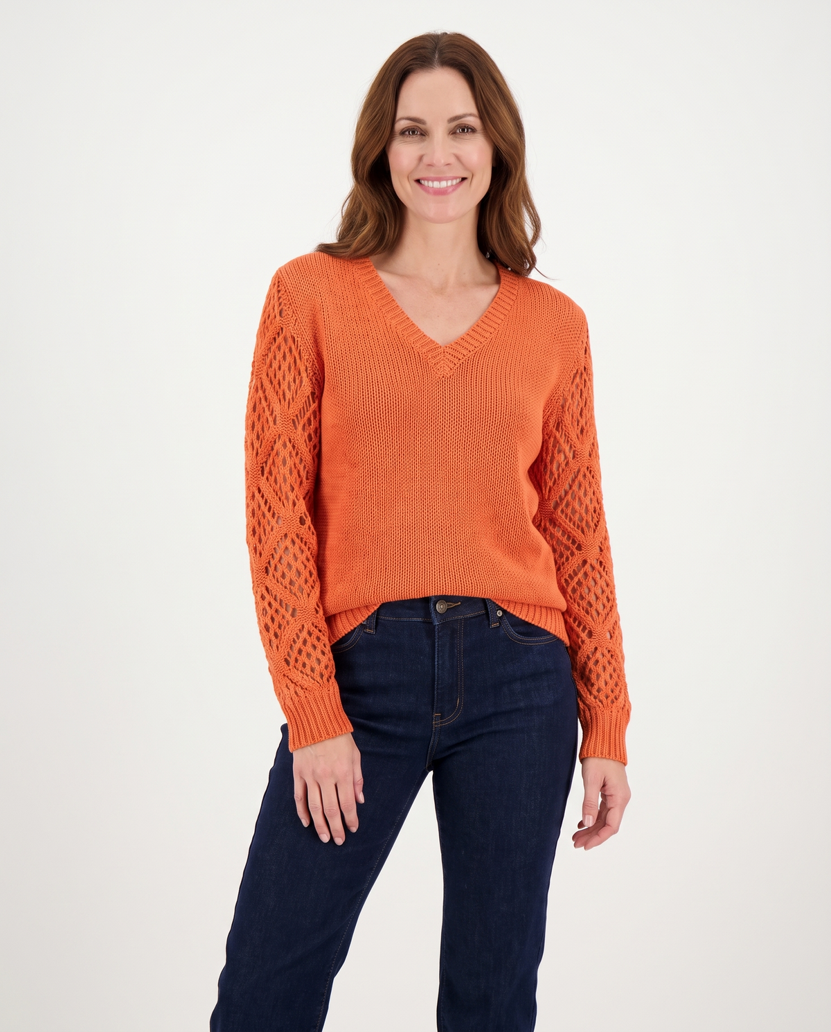 Lydia Women's Knitted Jumper in Orange