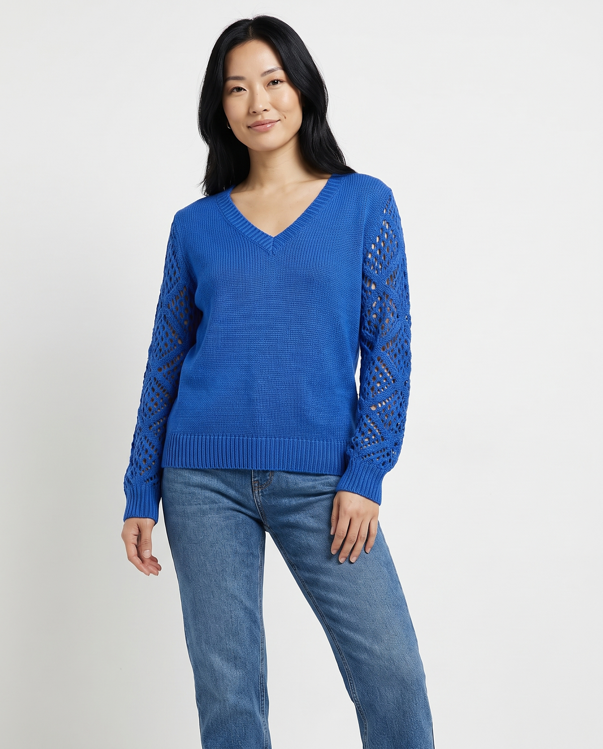 Lydia Women's Knitted Jumper in Royal Blue